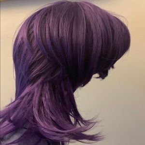 Purple Short Hair costume Wig